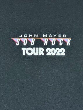JOHN MAYER 2022 NORTH AMERICAN USA SOB ROCK TOUR TSHIRT XXL BLACK LIGHTING CREW